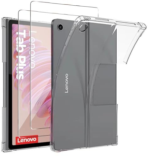 KUSINHOKA Funda para Lenovo Tab Plus 11.5 Pulgadas + [2 Pack] Protector de Pantalla, [Anti-Choque] Suave Silicona Transparente Carcasa, Ultra Fina [Anti-arañazos] Carcasa Protectora