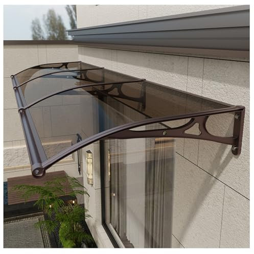 Vordach für die Haustür mit Dachrinne, wind- und regenfest, resistent gegen herabfallende Gegenstände, 100 x 260 cm