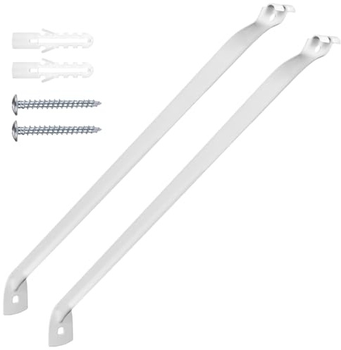 Gosknor 2pcs Closet Shelf Brackets, Support Brackets for Wire Shelving with 2 Screws & 2 Plastic Expansion Tubes Metal Closet Support Accessories Fit for 12 Inch Width Shelves