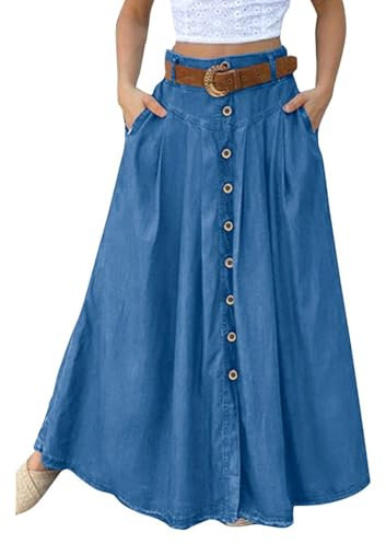 Jupes Femmes Soldes Boheme Chic Jean Élégant Jupes Femme Aux Genoux Plissée Flottant L'été Redingote Asymétrique Tutu Fluo L'automne Mes Commandes Bleu Royal M xg