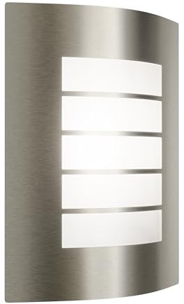 ledscom.de Wandleuchte ZYNO für außen, IP44, Edelstahl, edelstahl matt, eckig, 1x E27 max. 40W