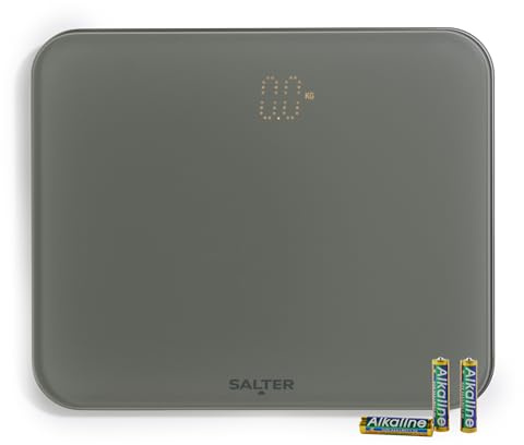 Salter Shadow Electronic Bathroom Scale 180 Kg | Hidden Led Display, Toughened Glass Platform, Kg St Lb Units, Carpet Feet For Stability, Grey Finish