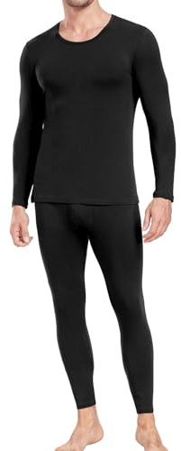 wirarpa Thermounterwäsche Herren Set Baumwolle Thermowäsche Set | Lange Unterhosen Herren, Leichtgewic Set, Weich Thermounterhemd Thermounterhose, Langarmes Unterhemd & Lange Unterhose