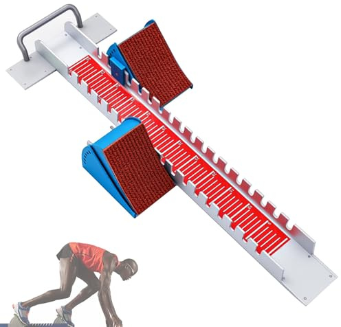 Startblock för friidrott, 86 cm startblock för friidrott med vinkeljusterbar, multifunktionella sprinterlöpblock med avtagbara pedaler, för plastbana