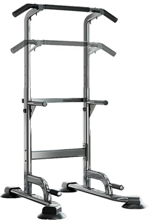 Verstellbare Klimmzugstange mit Rückenstütze & 6-fach Höhenverstellung (175-240 cm) – 160 kg Belastbarkeit, Robuster Stahlrahmen für Rücken-, Bauch- & Brusttraining | Heimtrainingsgerät