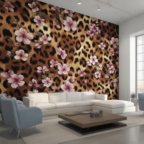 Générique Papier Peint Panoramique Léopard 250x175, Tapisserie Murales Papier Peint Imprimé Animaux Décoration Murale Salon, Intissé Wallpaper W16