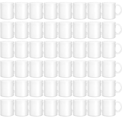FILOUFACE Lot de 48 tasses vierges blanches à personnaliser 48 Mugs 325 ml sublimation en boite individuelle