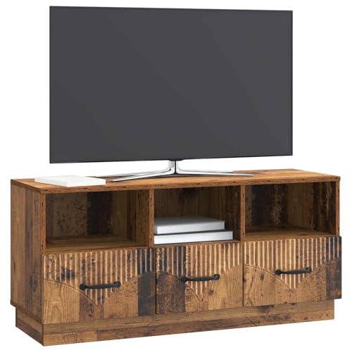 vidaXL TV-Schränk Altholz 102 x 34,5 x 47 cm Holzwerkstoff, Wohnzimmer Deko, modernes rechteckiges Entertainment Center, viel Stauraum, kompakter TV-Ständer, Medieneinheit