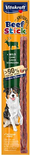 Vitakraft Beef Stick Wild, Hundeleckerli, Fleischstick vom Wild, Hunde Trainingsleckerli, ohne Zusatz von Zucker (1x 12g)