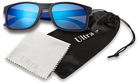 Ultra Kids Sunglasses UV400 Protection - Classic Retro Style for Boys & Girls, Ages 3-8, Lightweight Durable Shades - Red Spotty