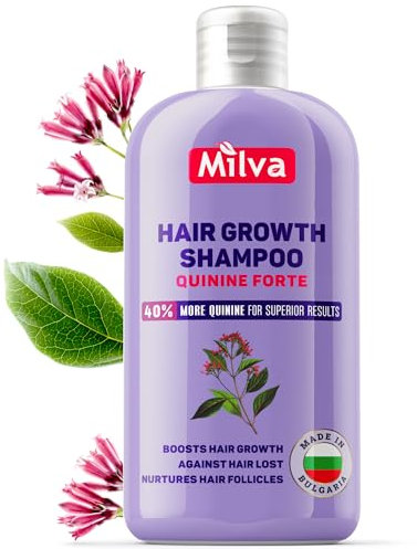 Milva FORTE Chinin Shampoo gegen Haarausfall für Haarwachstum | Haarausfall-Shampoo für Männer & Frauen, Haarwuchsmittel Haarpflege für mehr-Haare auf dem Kopf | 200 ML