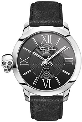 Thomas Sabo Herren Armbanduhr Rebel with Karma Analog Quarz Leder WA0296-218-203-46 MM