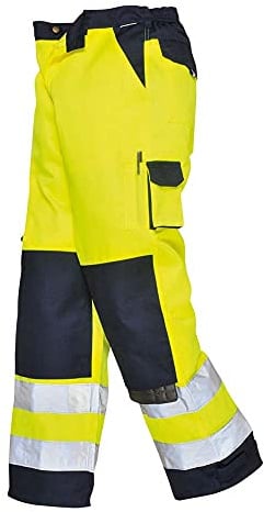 Portwest Lyon Hi-Vis Trouser, Size: XXL, Colour: Yellow/Navy Tall, TX51YNTXXL