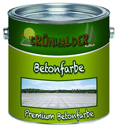 Grünwalder Betonfarbe Bodenfarbe premium Fassadenfarbe hoch-elastische und hochlichtecht für den Innen- und Außenbereich (5 L, Silbergrau RAL 7001)