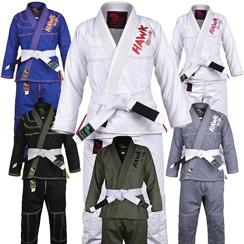 HAWK Jiu Jitsu Kinder Brazilian Jiu Jitsu Gi Kinder BJJ Gi Kimonos Leichte Jungen Weiß K4