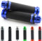 Area1 Empuñaduras Universales para Manillar de Motocicleta, 22+24mm, Punos para Scooter Agarraderas Moto 7/8, Antideslizantes, Dome Azul, Compatible con KSR Aprila