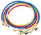 R134A Manguera de carga de A/C con válvula de bola, (4000 ~ 800) PSI Presión de trabajo 1/4 pulgadas SAE x 1/4 pulgadas SAE rosca 60 pulgadas 3 colores, se adapta a aire acondicionado HVAC R410A R12