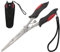 Fishing Pliers Stainless Steel Hook Remover Braid Cutter Rustproof Saltwater Split Ring Pliers Fishing Multi-Tools with Sheath and Lanyard (Red-8.8inches)