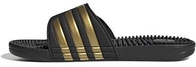 adidas Adissage Slides, Diapositive Unisex-Adulto, Core Black/Gold Metallic/Core Black, 44.5 EU