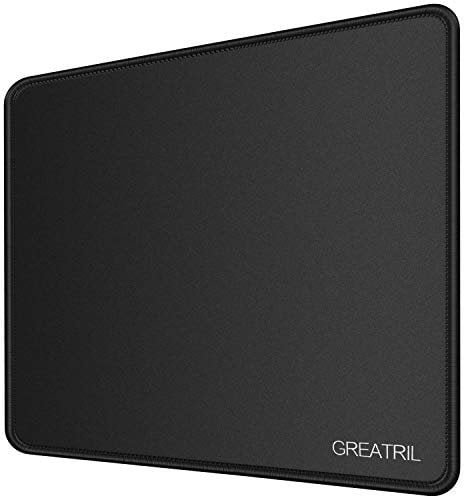 Mouse Pad Black for PC - Greatril Small Mouse Mat for Computer/PC/Laptop Anti-Slip Rubber Base Smooth Surfaces Office/Gaming 280 x 220 x 3mm