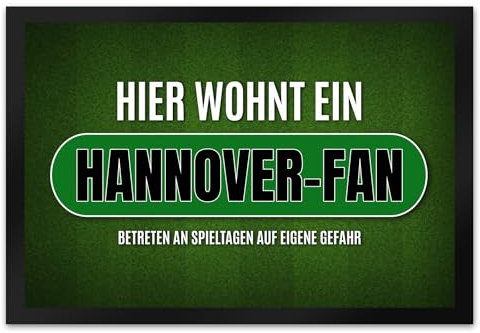 trendaffe - Hier wohnt EIN Hannover-Fan Fußmatte XL mit Rasen Motiv