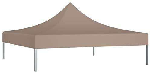 Tidyard Pavillondach Ersatzdach Pavillon Dachplane Pergola Ersatzbezug Partyzelt Dach UV-beständig Wasserbeständig Taupe 3 x 3 m