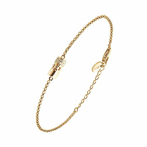 ORUS BIJOUX - Armband Silber vergoldet Sissi mit weißen Zirkonia – Größe: 18 cm, One Size, Sterling-Silber, Zirkonia