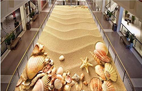 3D-Bodenbelag benutzerdefinierte Wandtapete 3d Gold Beach Shells 3D-Tapete Wohnzimmer Vinylboden Tapete selbstklebend-150 * 105cm