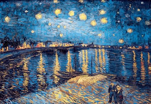 MISITU Puzzle 2000 Teile für Erwachsene Van Gogh Puzzles Sternennacht auf dem Rhôn 2000 Teile Puzzle für Kinder ab 14 Jahren