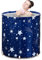 Sinbide Bañera Portátil y Plegable para Adultos y Niños - Spa Móvil, Lavabo de Baño Con Espuma Térmica, Mantenimiento de Inmersión, Ducha, Mini Piscina para Bebés (Estrella Azul)
