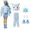 Barbie HJL63 - Cutie Reveal Winter-Schneeflocken Serie-Puppe mit Husky-Plüschkostüm und 10 Überraschungen inklusive kleinem Haustier und Farbwechsel, Geschenk für Kinder ab 3 Jahren