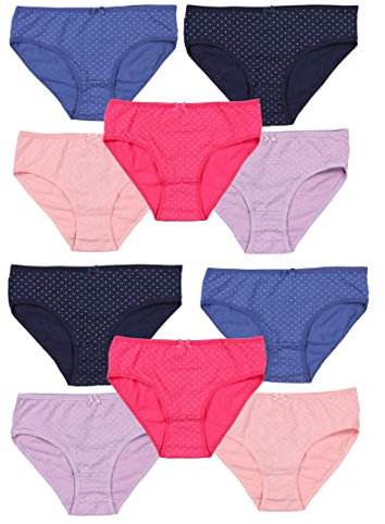 TupTam Unterhosen Mädchen 10er Pack Größe 92-170 – Bequeme Unterwäsche für Mädchen aus Baumwolle, Farbe: Farbenmix 10, Größe: 164-170