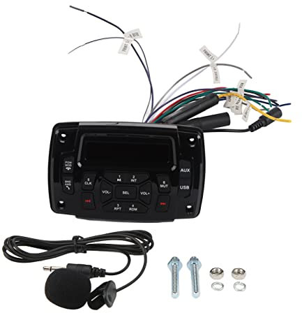 Radio Marina a Prueba de Agua Receptores Estéreo para Automóvil Altavoces Marinos Bluetooth para Automóvil Radio AM/FM Receptor Estéreo 12V DC Reproductor de MP3 Sonido Estéreo para Yate Caravana In