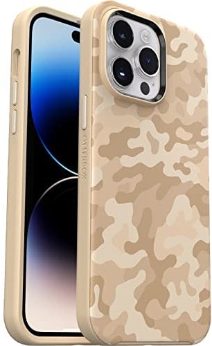 OtterBox Symmetry+ Case for iPhone 14 Pro Max with MagSafe, Shockproof, Drop Proof, Protective Thin Case, 3X Tested to Military Standard, Sand Storm CAMO