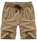 JMIERR Shorts Herren Freizeit Chino Stretch Baumwolle Elastische Taille mit Taschen Khaki M