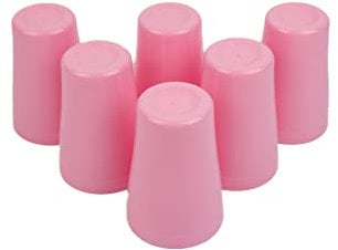 Buzztrove Unbreakable Reusable Plastic Cups Durable Plastic Drinking Cups Tumblers Set for Kitchen Outdoor Parties Picnics BBQ’s Travel Dishwasher & Microwave Safe (Set of 6) (300ml, Pink)