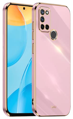 EASSGU [Cadre Galvanisé Coque pour Samsung Galaxy A21s (6.5 inches) Etui de Protection en Silicone TPU - Violet