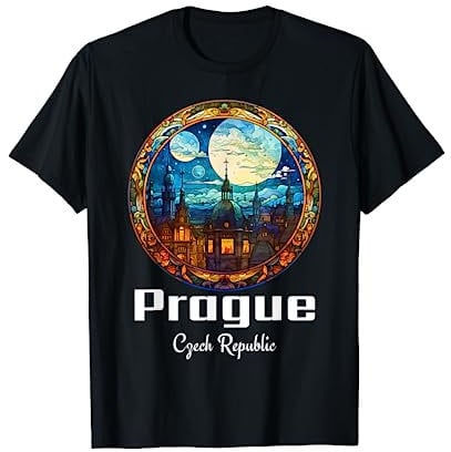 Prag Tschechische Republik Buntglas Souvenir Prag T-Shirt