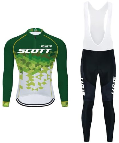 Moxilyn Uomo Ciclismo Autunnale Complet Abbigliamento Ciclismo Set Manica Lunghi Tuta Ciclismo Per Bici Da MTB Pantalone Con Imbottiti in 20D Traspirante