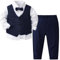 Billion Xin Jungen Anzug Set Langarm Weißes Hemd & Weste & Hose + Krawatte Smoking für Festliche Party Hochzeit Tauf Kleidung