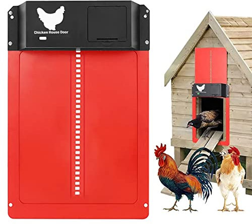 Nouveau Porte Automatique Poulailler, Porte Poulailler Automatique Solaire, Porte De Poulailler Automatique Batterie, Automatic Chicken Coop Door pour Poulets Canards
