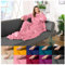 heimtexland ® Ärmeldecke TV Kuscheldecke mit Ärmeln Taschen Fußsack Super Soft Flanell tragbare Decke Ganzkörperdecke Typ870 Rosa 180x150 cm