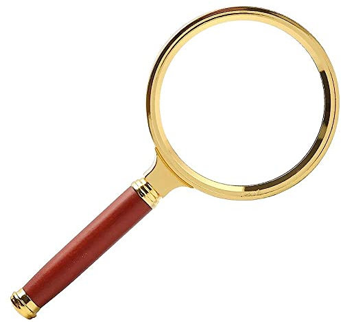 10-fache Handlupe, Leselupe, randlose verzerrungsfreie Linse für Senioren mit Sehbehinderung, Bücher, Seiten, Zeitschriften, Zeitungen, Karten, Lupe/Gold Comfortable Anniversary