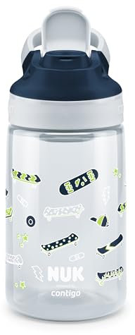 NUK By Contigo Easy Sip Cup | Trinkflasche für Kinder (ab 4 Jahren) | auslaufsicher | Hergestellt aus strapazierfähigem Tritan | BPA-frei | spülmaschinenfest | 420 ml | Skater