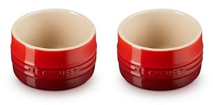 Le Creuset Lot de 2 ramequins ronds droits en grès 200 ml chacun Cerise