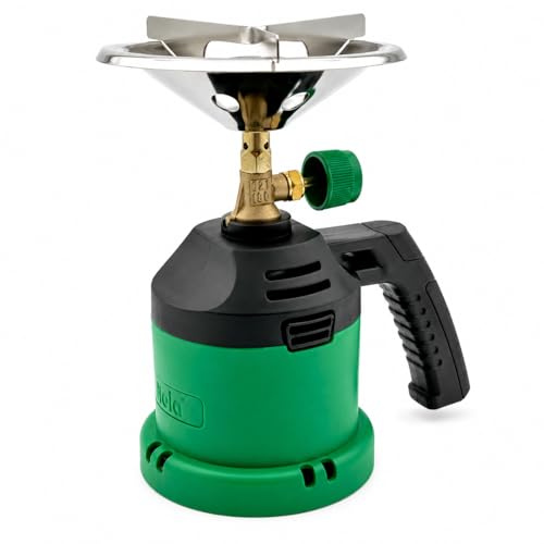 NOLA Hornillo de camping – Hornillo de gas 190 g – Hervidor compacto para exteriores, camping, senderismo – ideal para ollas y sartenes