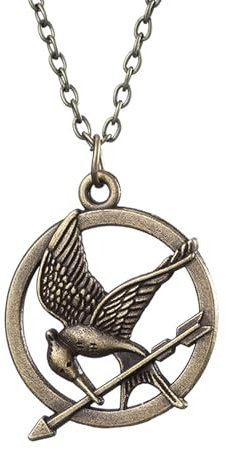 GAUEIOUR Collier oiseau moqueur, oiseau langue, rond creux tridimensionnel double face, polyvalent et tendance en alliage (bronze ancien)