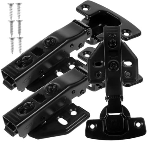 PartyKindom 3pièces Charnières De Cabinet à Recouvrement Complet Charnières De Cuisine Invisibles Et Amortissantes Sans Cadre Remplacement Pratique Pour Portes De Meubles