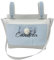 various - Bolso Carro Bebe Polipiel Pañalera Organizador Personalizado con Nombre Bordado Bolsa Maternidad Bolso Hospital Bebé con asa larga para colgar (Blanco/Azul)