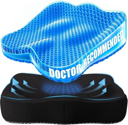 Gel Seat Cushion, Honeycomb Office Chair Seat Cushion Pads for Long Sitting
